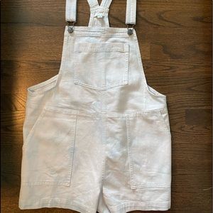 Aerie White and Blue Overalls